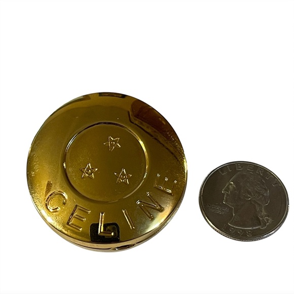 CELINE Magic Gold Tone Brooch Pin Solid  Compact No Solid Product - Picture 8 of 10